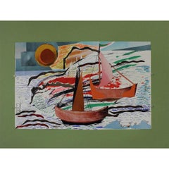 Circa 1950 Ida Colucci - Sailboats at sea collage