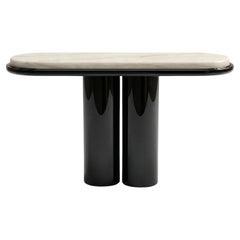 IDA CONSOLE - Black lacquered wood and Ivory onyx