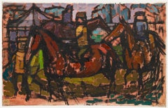 Ida Cooke (1909-1982) - Mitte des 20. Jahrhunderts Öl, Pferderennen