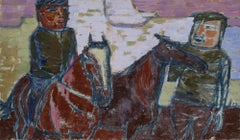 Ida Cooke (1909-1982) - Huile moderniste du milieu du 20e siècle, Équitation