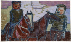 Ida Cooke (1909-1982) - Modernist Mitte 20. Jahrhundert Öl, Reiten