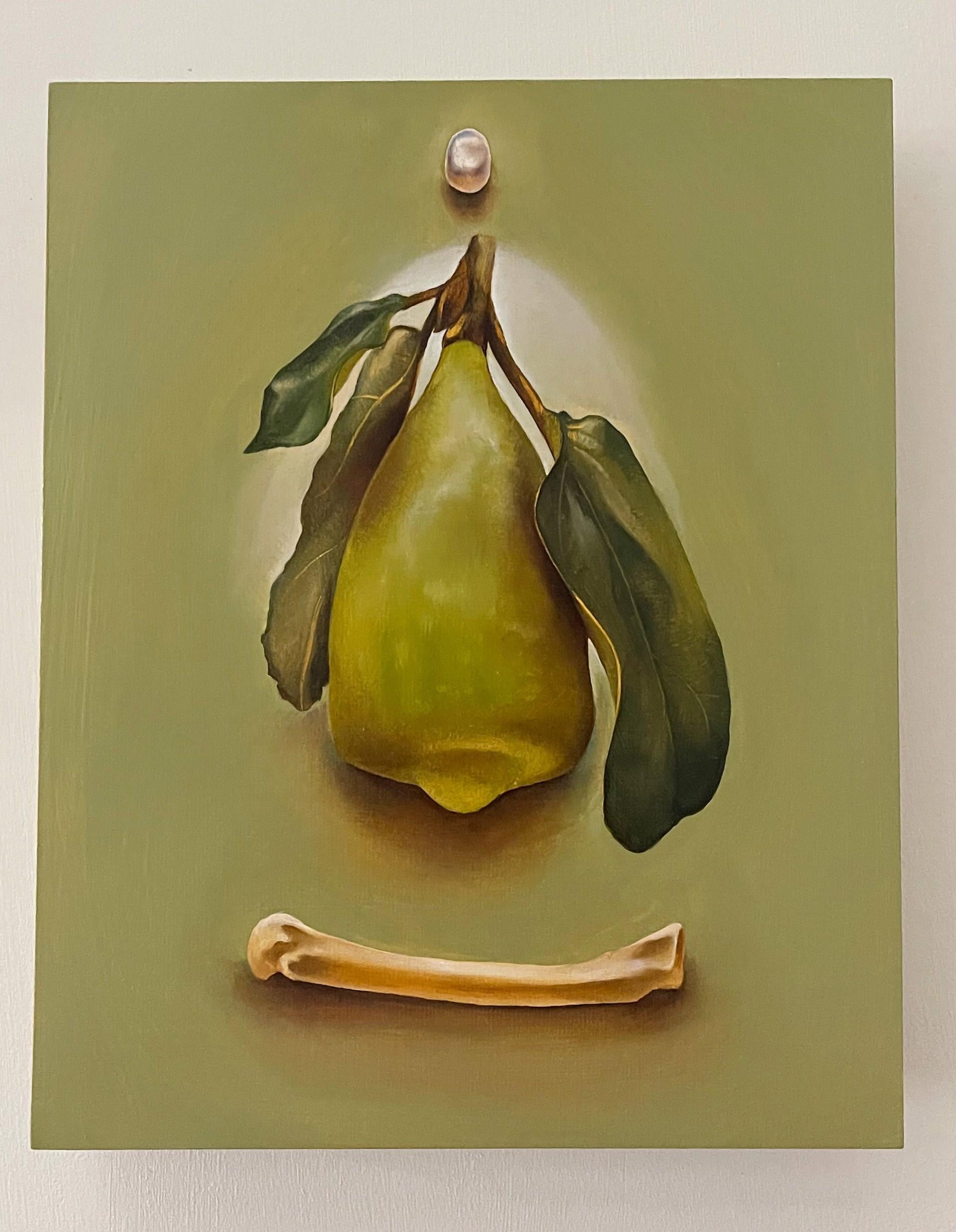 Ida Floreak Still-Life - Fig, natural, oil painting, florals & nature, fruit, gold & green