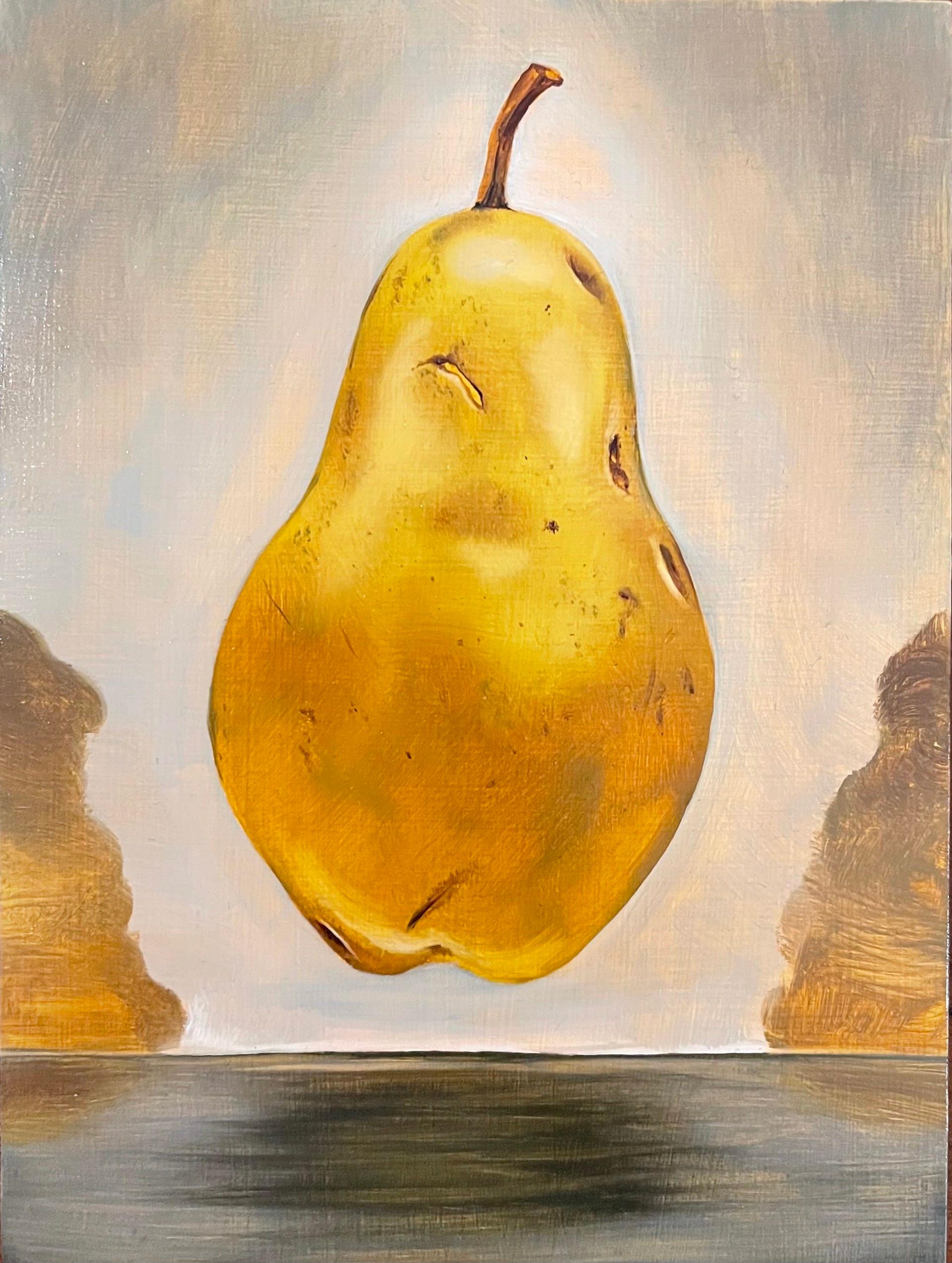 Ida Floreak Still-Life Painting - Float, natural, oil painting, florals & nature, pears, gold & yellow