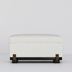 21st Century Ida Footstool, in Cast Bronze Details, by Duistt