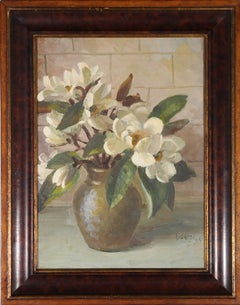 Ida G. Eise MBE (1894-1978) - Framed 1976 Oil, Still Life with White Lilies