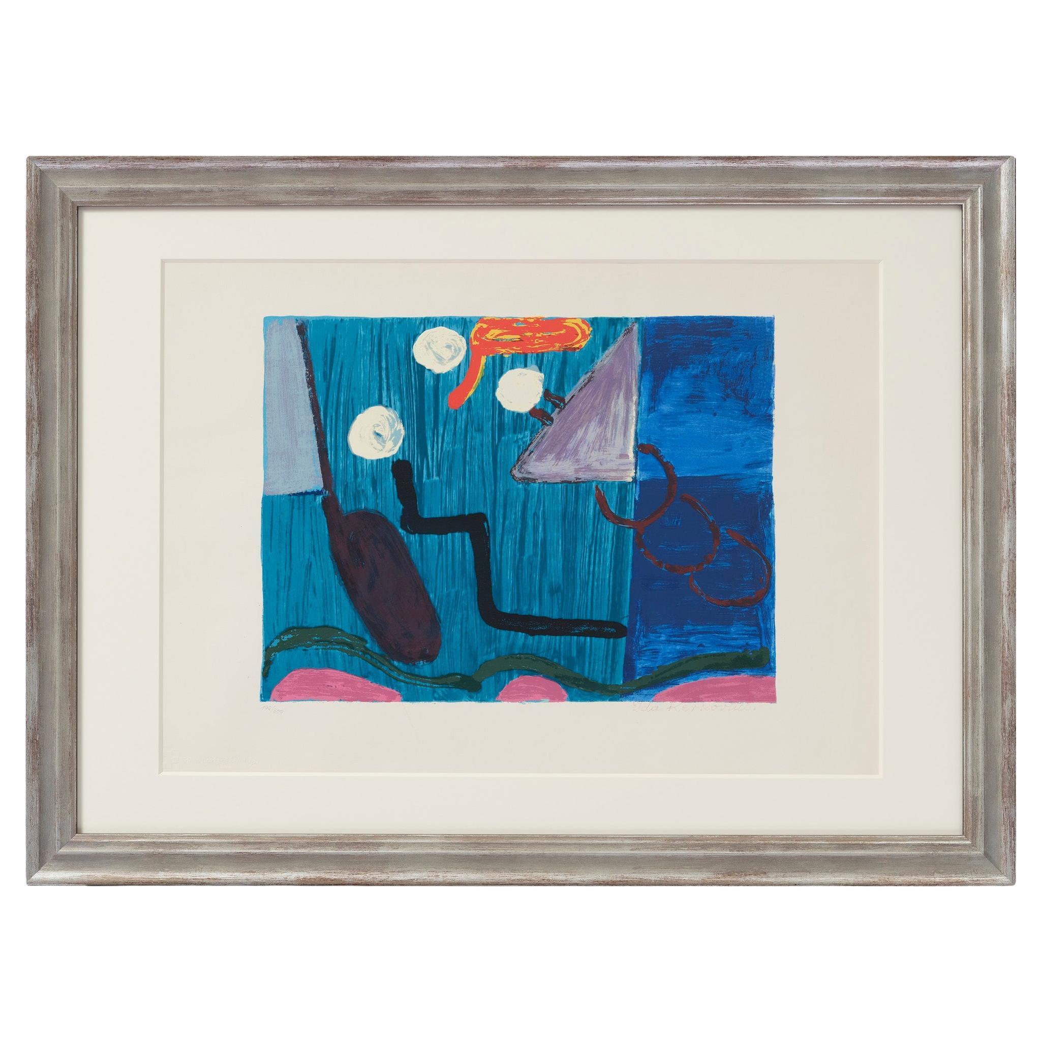 Ida Kerkovius “Point-Line-Surface”  Serigraph in 12 colors, 1966