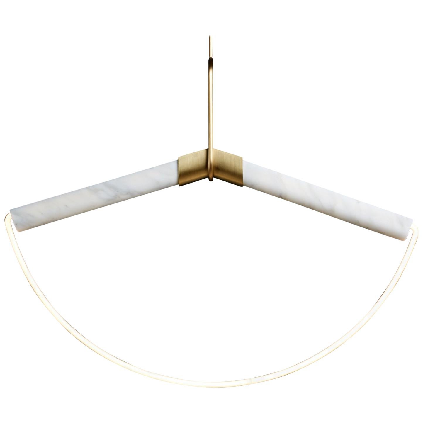 Ida Lamp in Carrara Marble and Brass For Sale