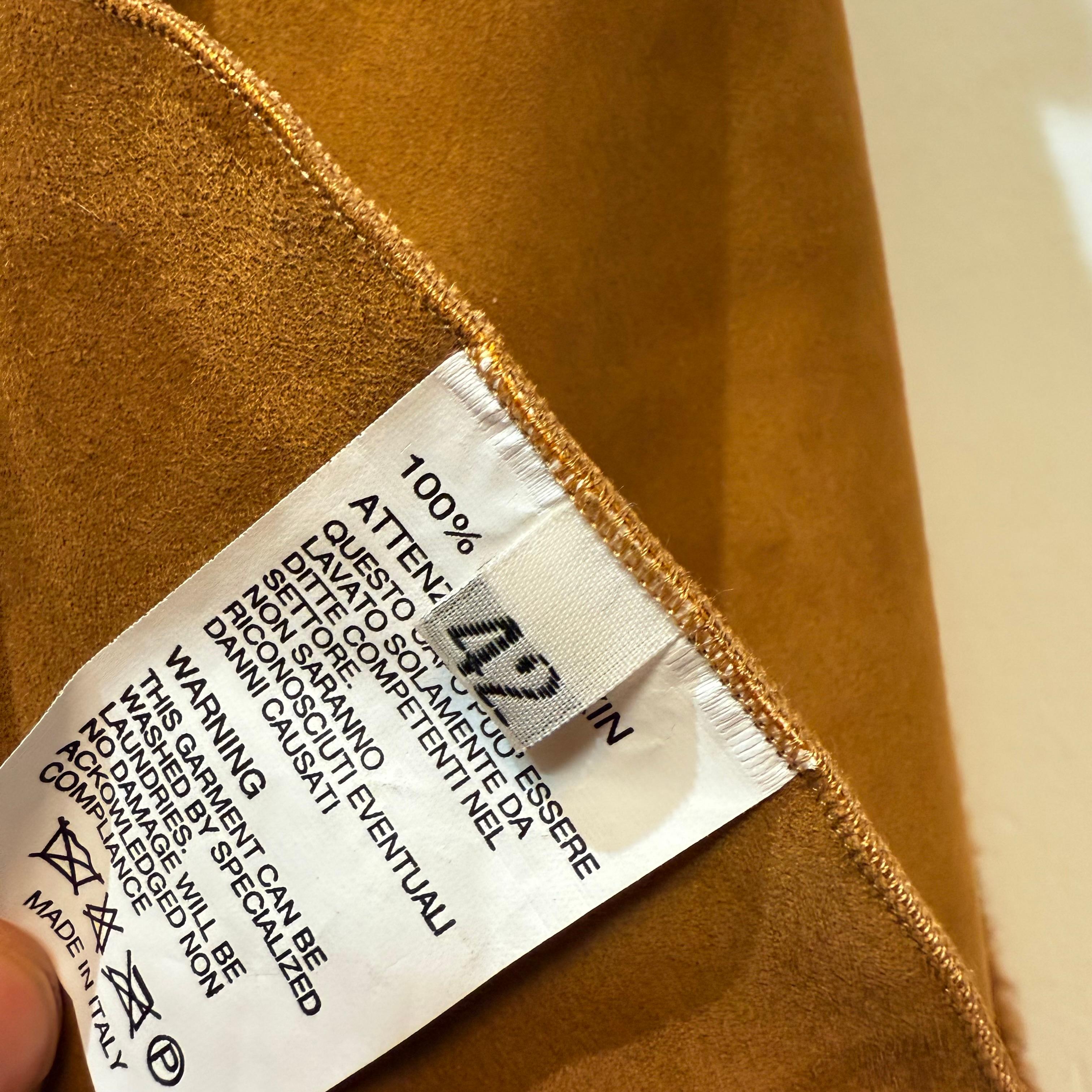 Ida Lou Milano Cappotto reversibile in pelle d'agnello cammello IT 42 in vendita 7