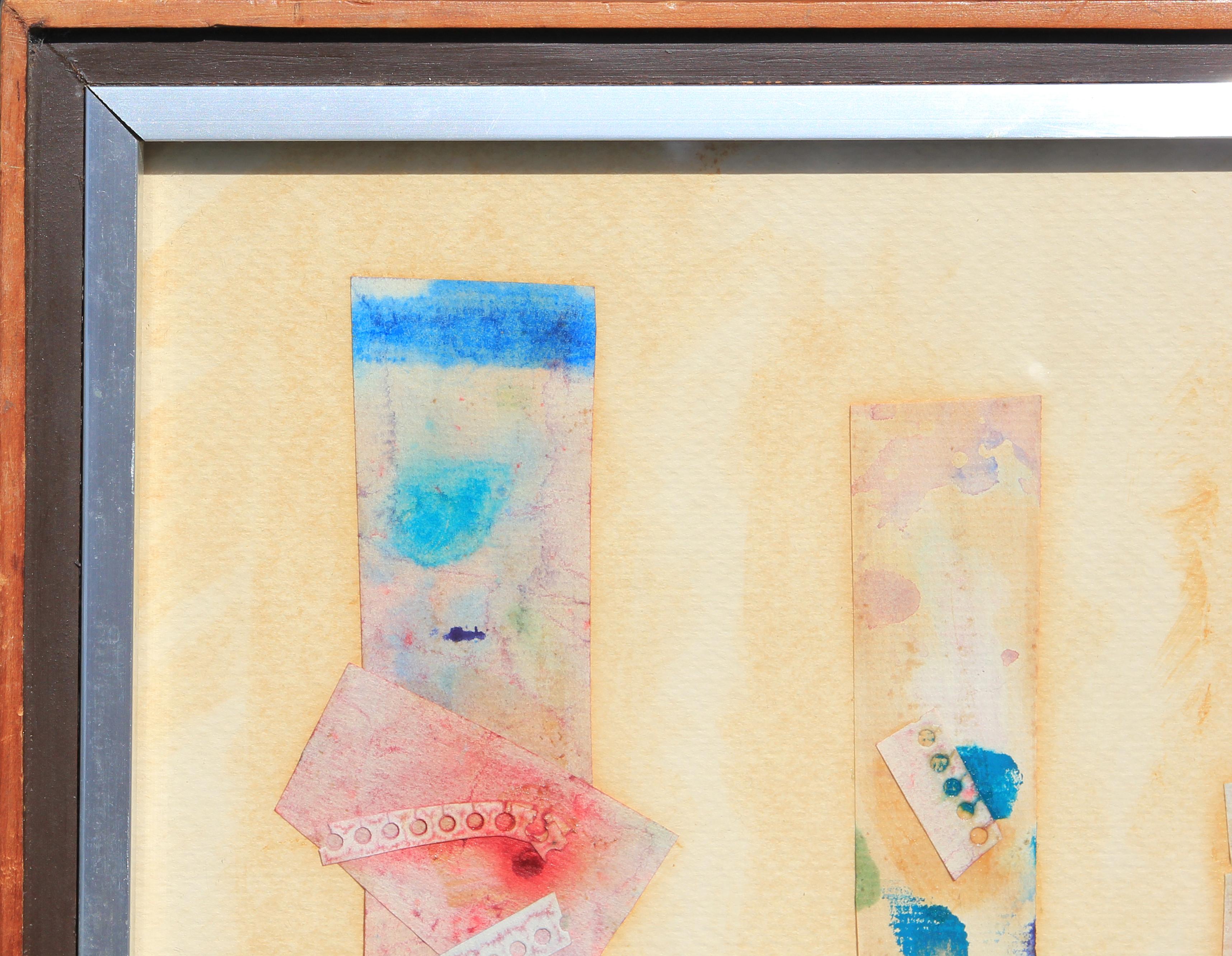 Small Pastel Watercolor Collage - Abstract Mixed Media Art by Ida Rittenberg Kohlmeyer