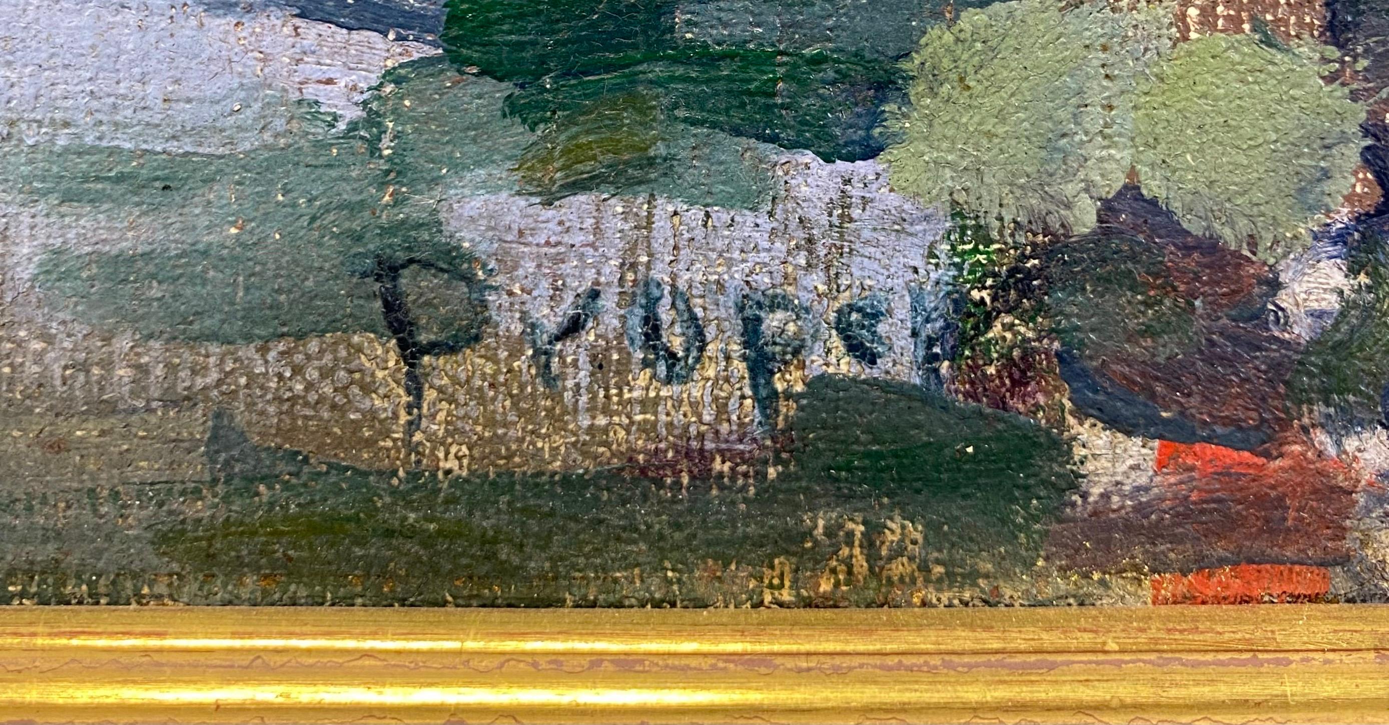 Eine wunderbare Ansicht des New Hope Kanals von der bedeutenden Suffragette und Künstlerin Ida Sedgwick Proper (1873-1957).

Proper fängt einen kleinen Einblick in diese friedliche und farbenfrohe Stadt am Delaware River von den Kanälen aus ein. Mit