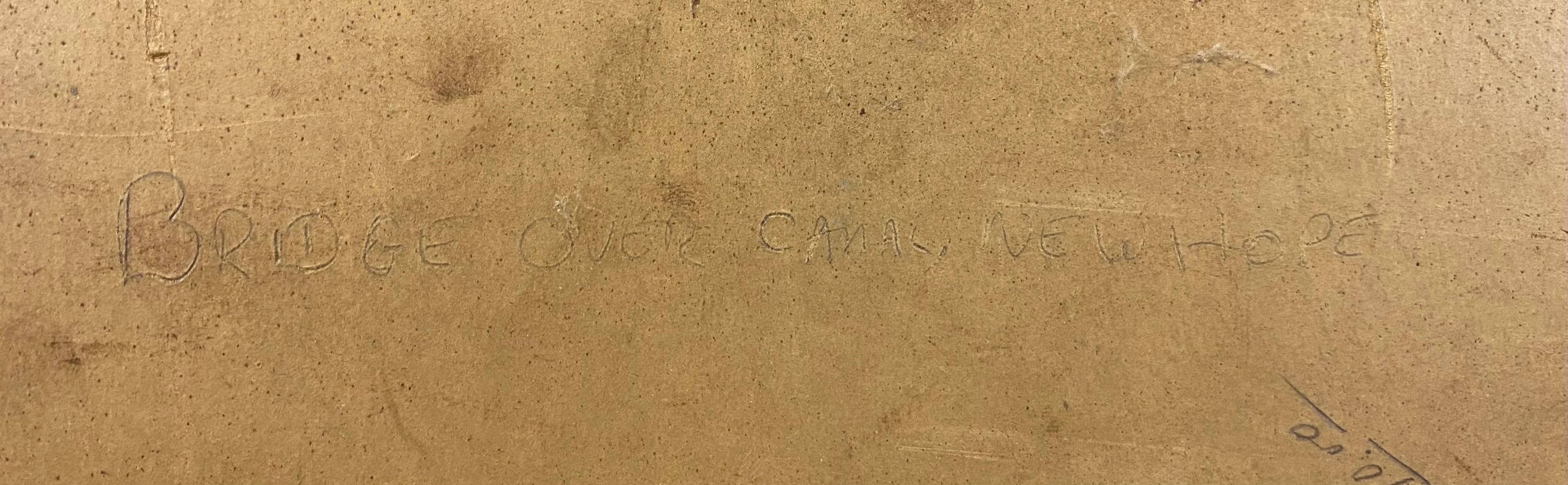 “Bridge Over Canal, New Hope” American Impressionist Pennsylvania Suffragist Oil im Angebot 2