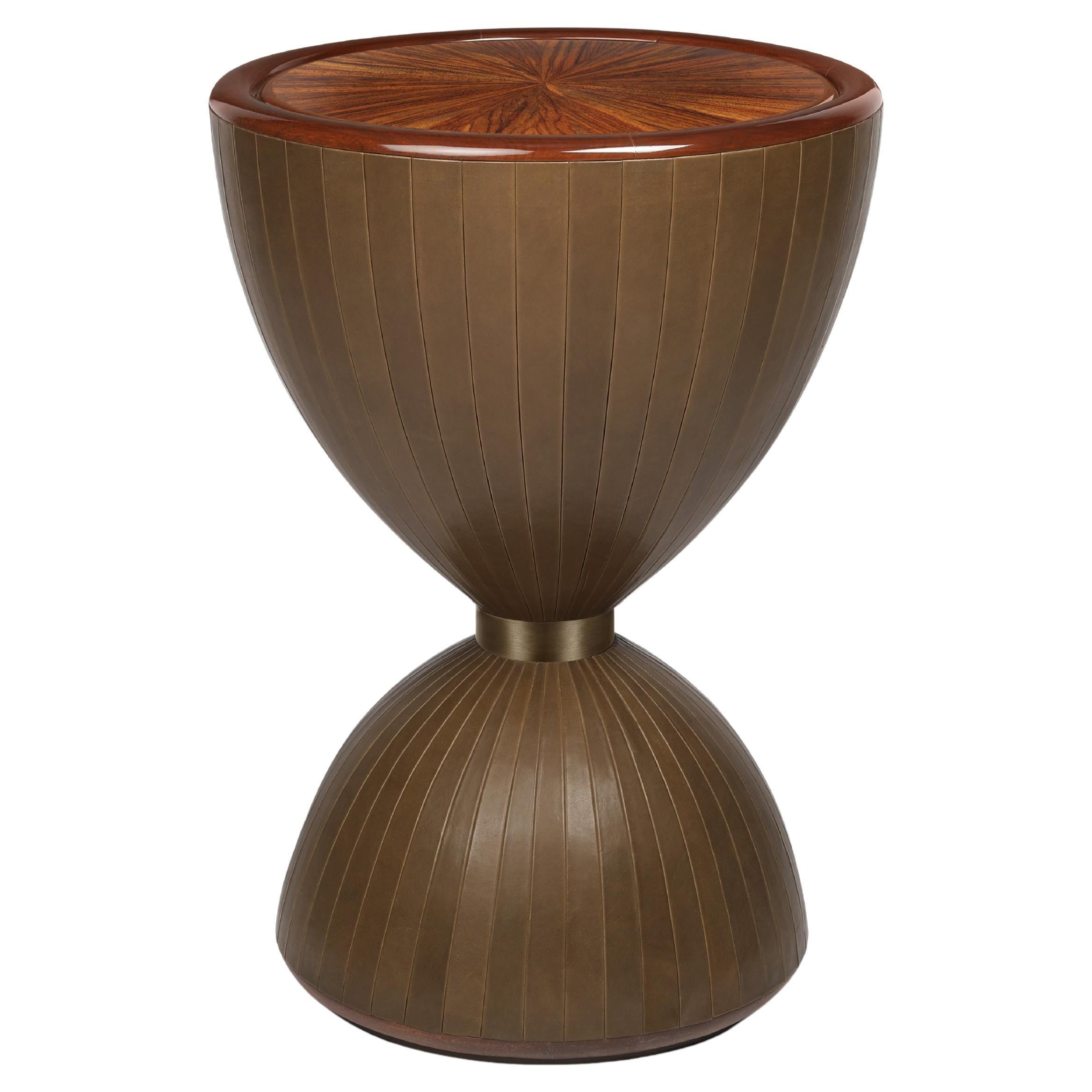 Octagonal Leather Side Table at 1stDibs