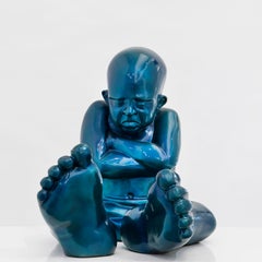 Pied de bébé - Bronze bleu