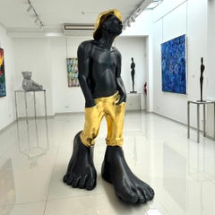 Idan Zareski, „Le Siffleur“, Skulptur aus Kunstharz und Blattgold, Auflage 3/8