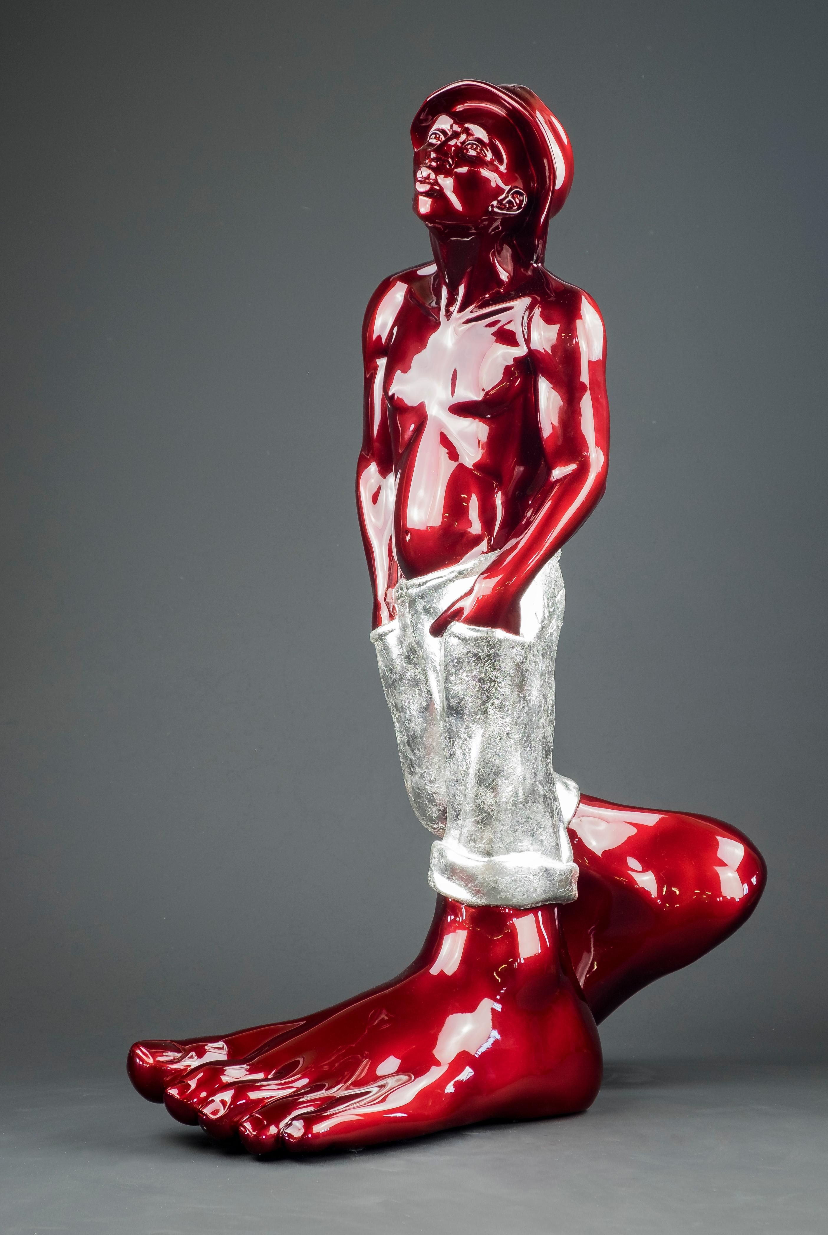 Le Siffleur 220 - Scultura in resina, 2022 - Figurative Sculpture Nero di Idan Zareski