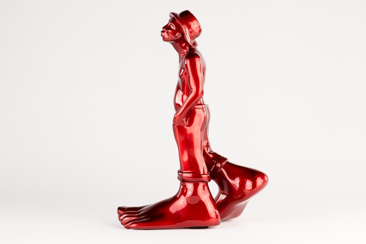 Le Siffleur 85 - Figurative Sculpture Gris de Idan Zareski