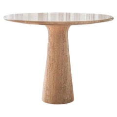 IDE ROUND TABLE - 36" Travertine Beige Stone Bistro - Dine Table by HaandCraft