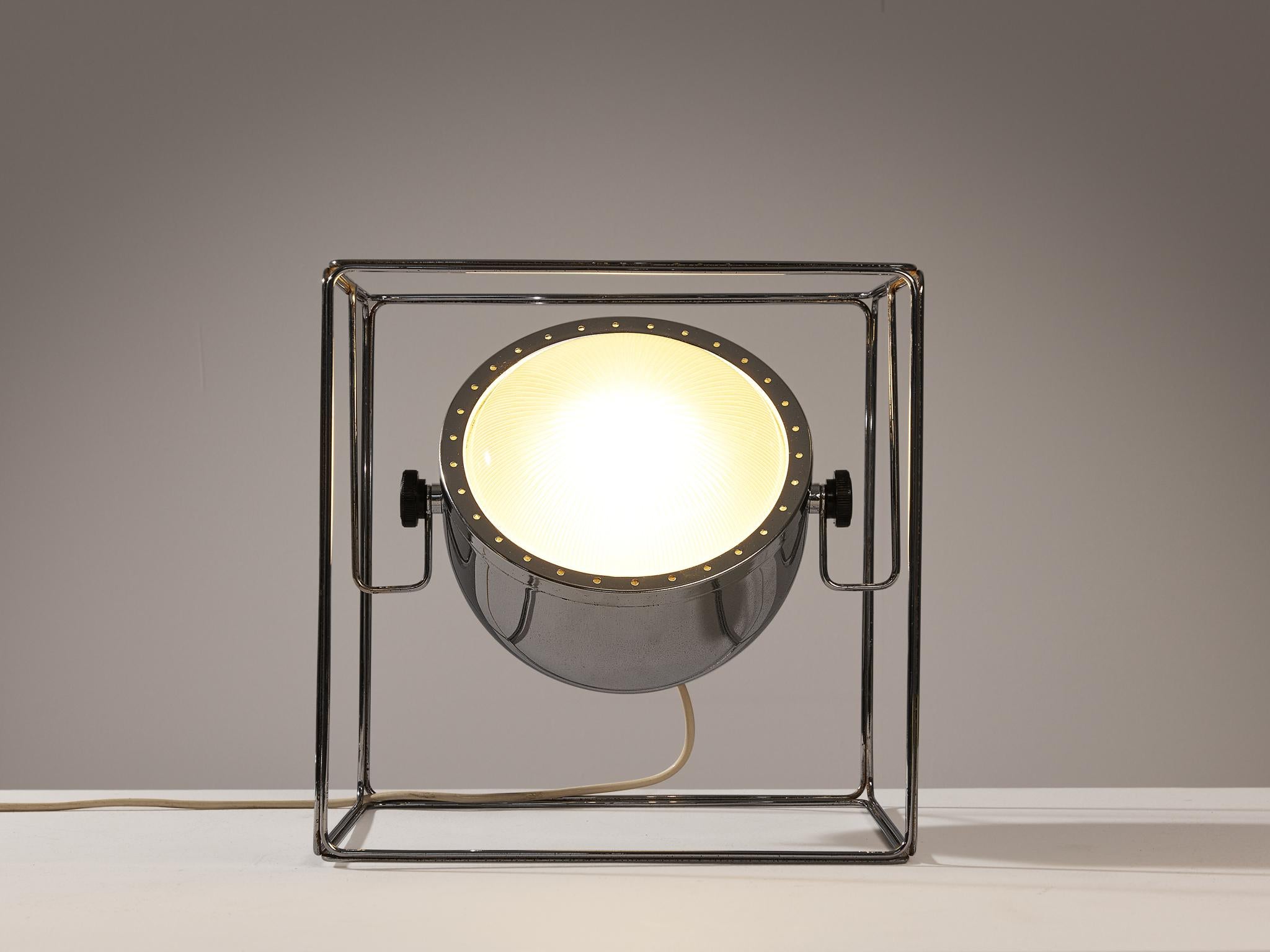 Mid-Century Modern IDEA Studio Tecno Design for Luci Table Lamp in Chrome-Plated Steel