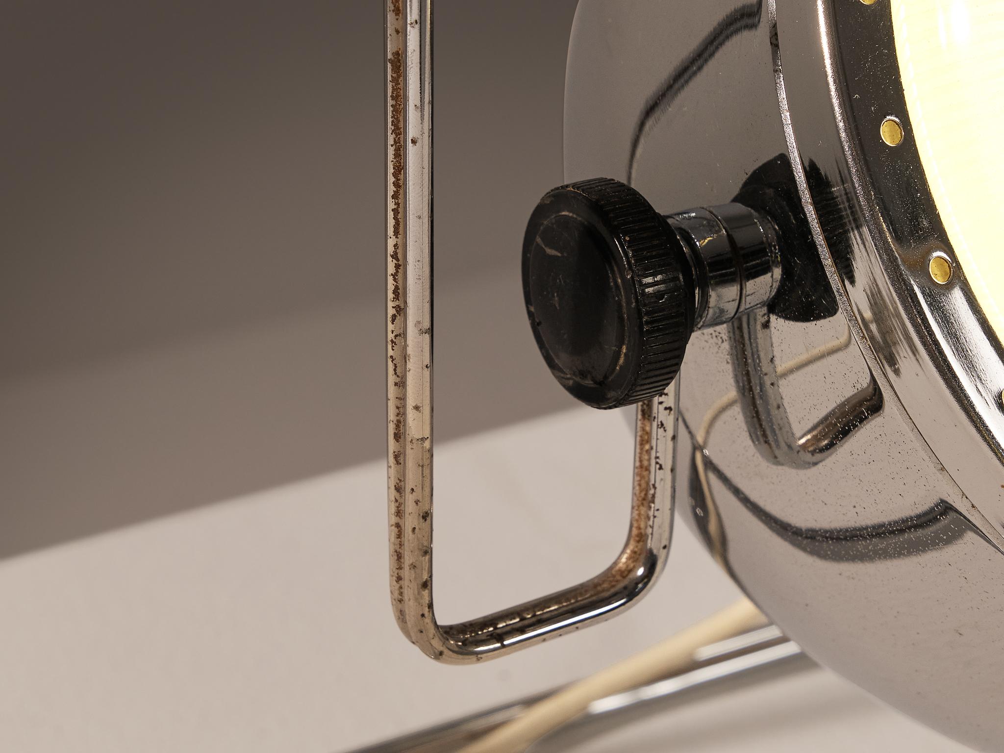 Italian IDEA Studio Tecno Design for Luci Table Lamp in Chrome-Plated Steel