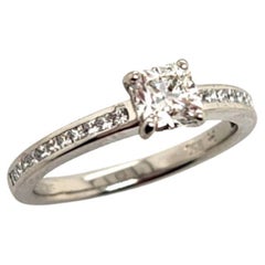 Ideal Square Cut Canadian Diamond Platinum Engagement Ring AGS certified