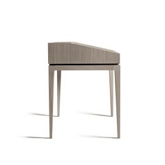 Ideale Solid Wood Desk, Walnut in Hand-Made Natural Grey Finish, Contemporary