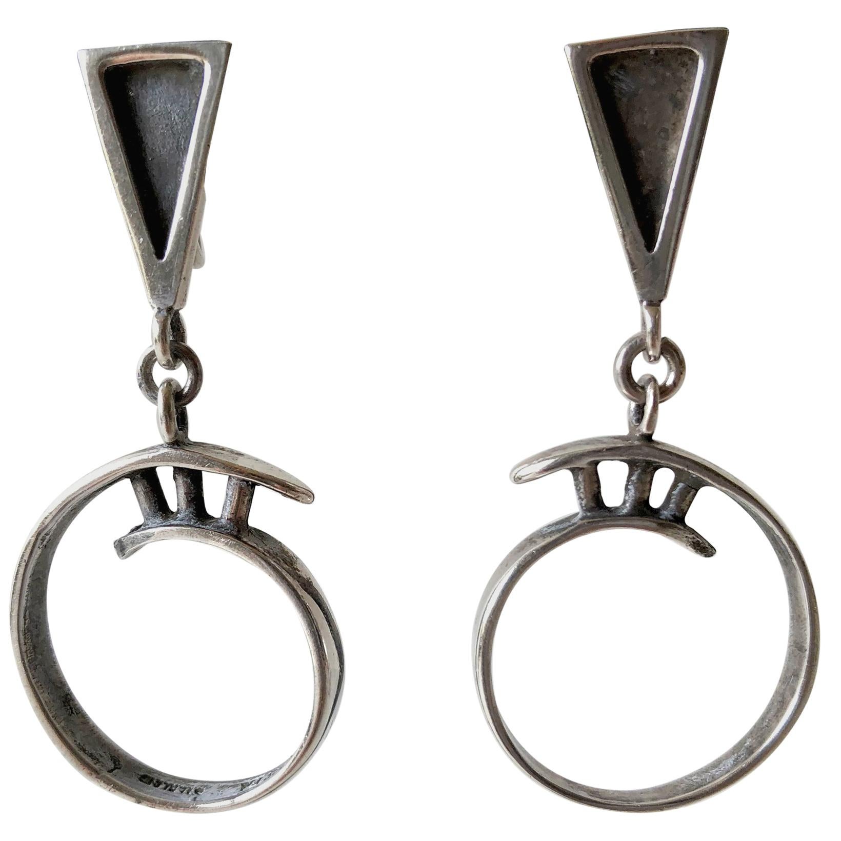 Idella La Vista Sterling Silver American Modernist Earrings