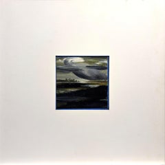 Approach III, Moody Tonal Landscape, 5 x 5 in. (16 x 16 Framed)