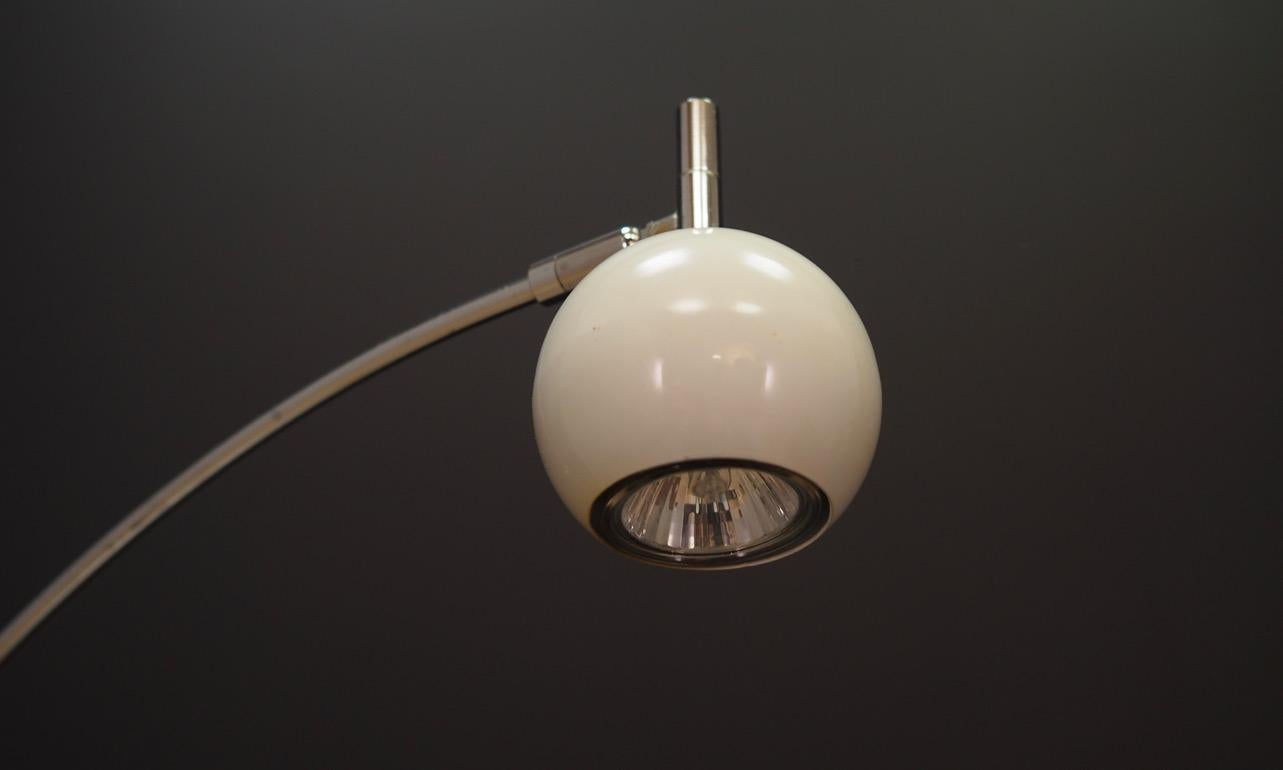 Scandinavian Idemøbler White Metal Floor Lamp Vintage 1970s Retro For Sale