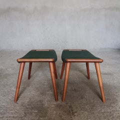Identical Papa Bear Ottomans AP-29 by Hans J. Wegner A. P. Stolen, Denmark 1950