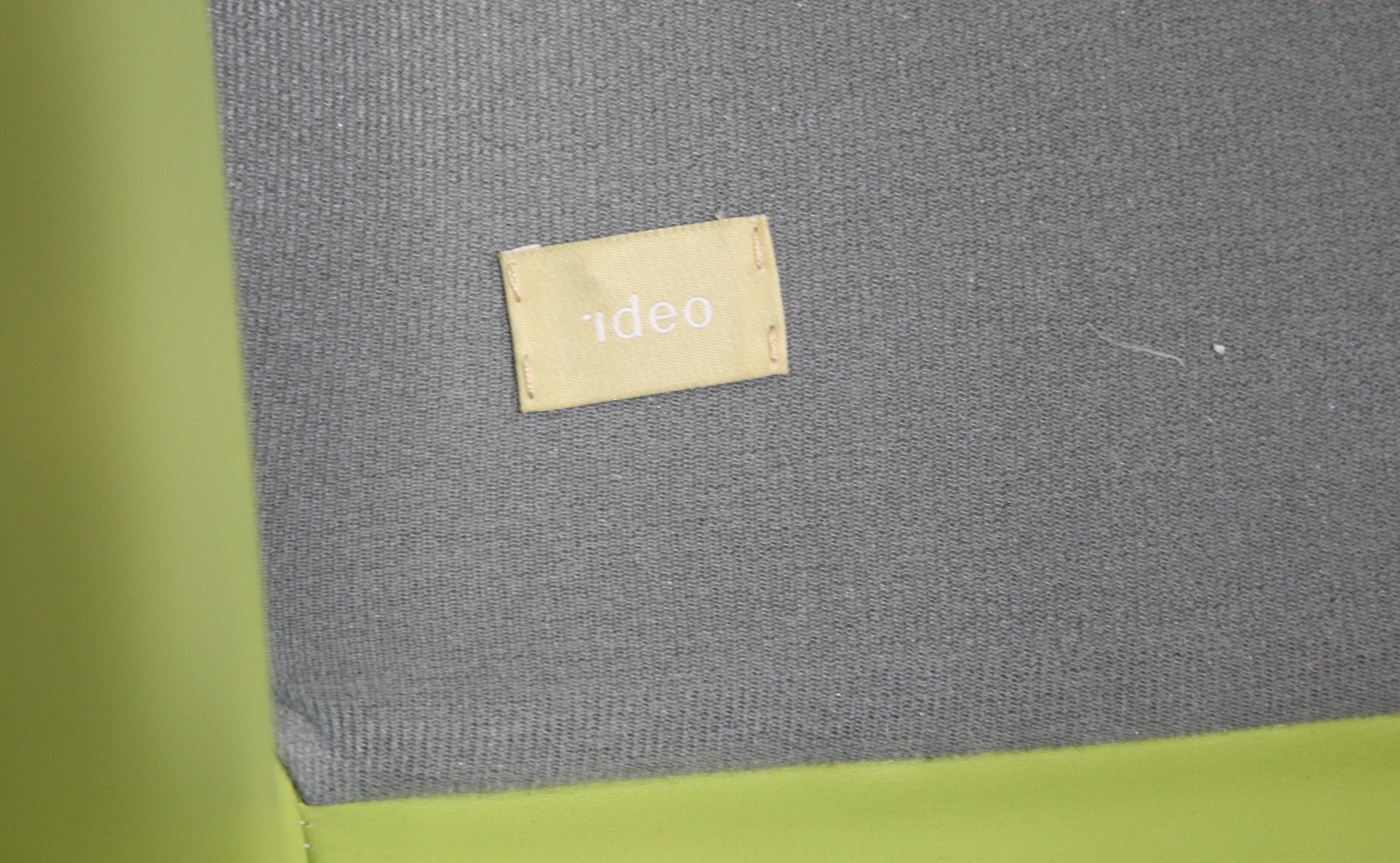 Ideo Modern Club Chair in Green Leather Upholstery 1