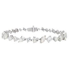 IDL Certified Diamond Tennis Bracelet Mix Cut 10.75 Carats 18K White Gold