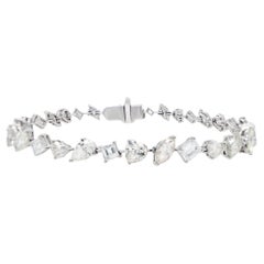 IDL Certified Diamond Tennis Bracelet Mix Cut 10.75 Carats 18K White Gold
