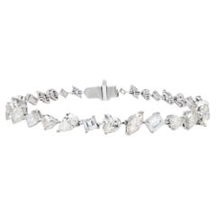 IDL Pulsera de tenis de diamantes certificados talla mixta 10,75 quilates Oro blanco de 18 quilates