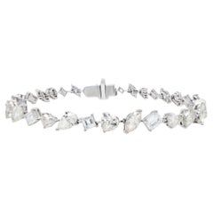IDL Pulsera de tenis de diamantes certificados talla mixta 10,75 quilates Oro blanco de 18 quilates