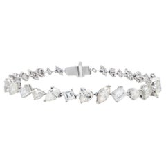 IDL Pulsera de tenis de diamantes certificados talla mixta 10,75 quilates Oro blanco de 18 quilates
