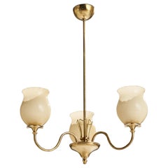 Lustre Idman, laiton, verre, Finlande, années 1940