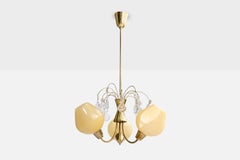 Idman, lampadario, ottone, vetro, Finlandia, anni '1950