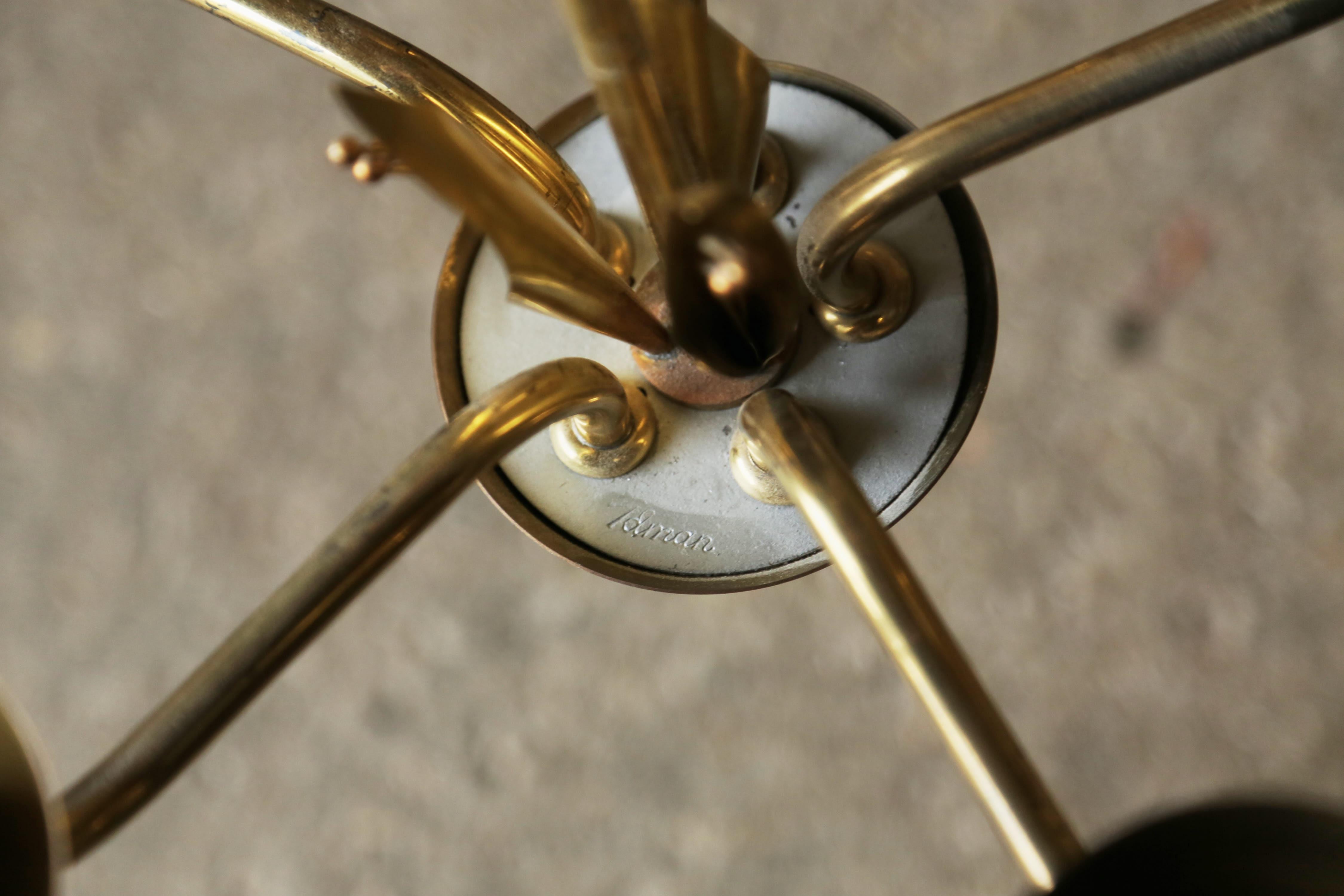 Laiton Idman Chandelier / Suspension Lights, Finlande, années 1950 en vente