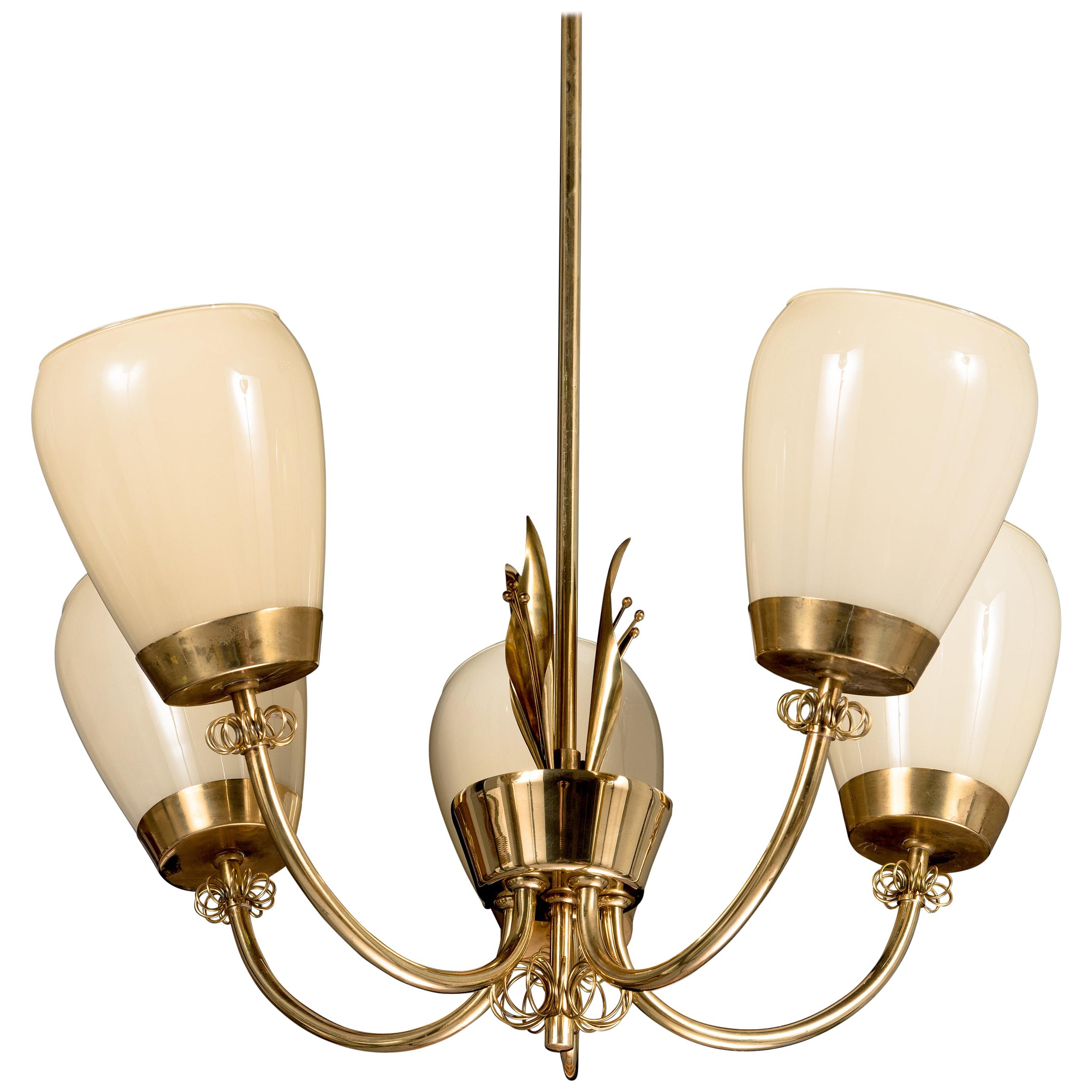 Idman Finland Midcentury Brass Chandelier