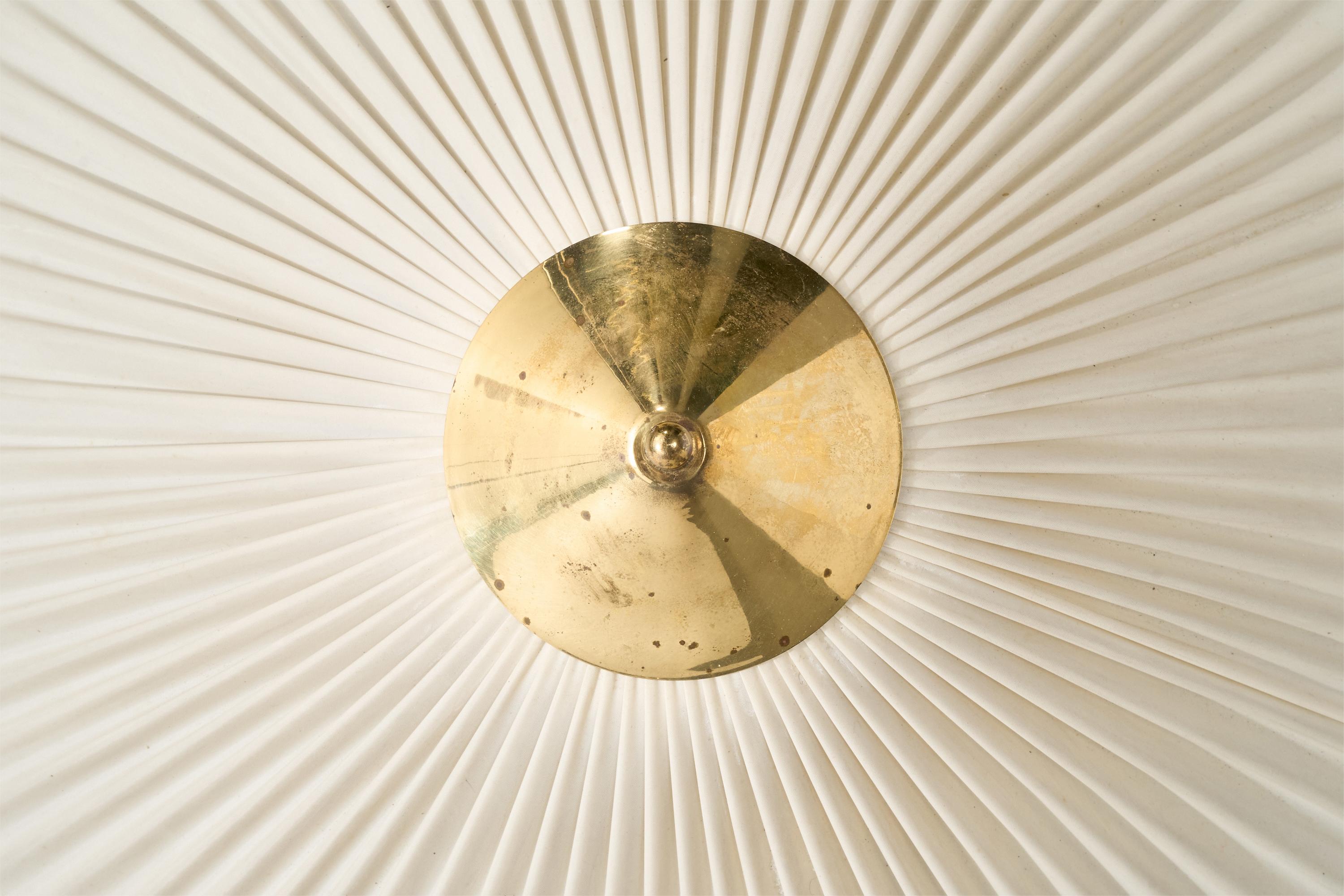 Idman, Flush Mount, Brass, Fabric, Finland, 1950s For Sale 1
