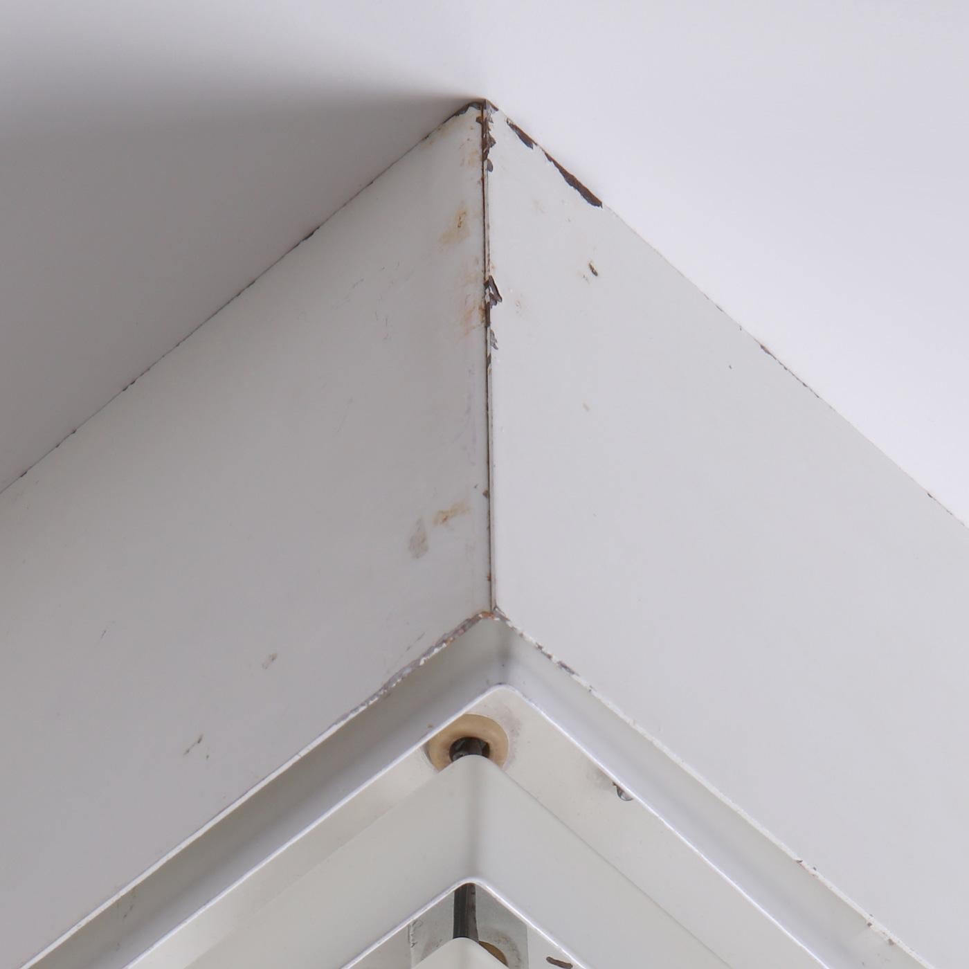 Finnish Idman 'H2-55/30' Ceiling Lamp in White-Lacquered Metal, 1960s For Sale