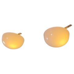 Lampade da soffitto Minimaliste Idman in vetro opalino bianco Modello 80113, anni '50