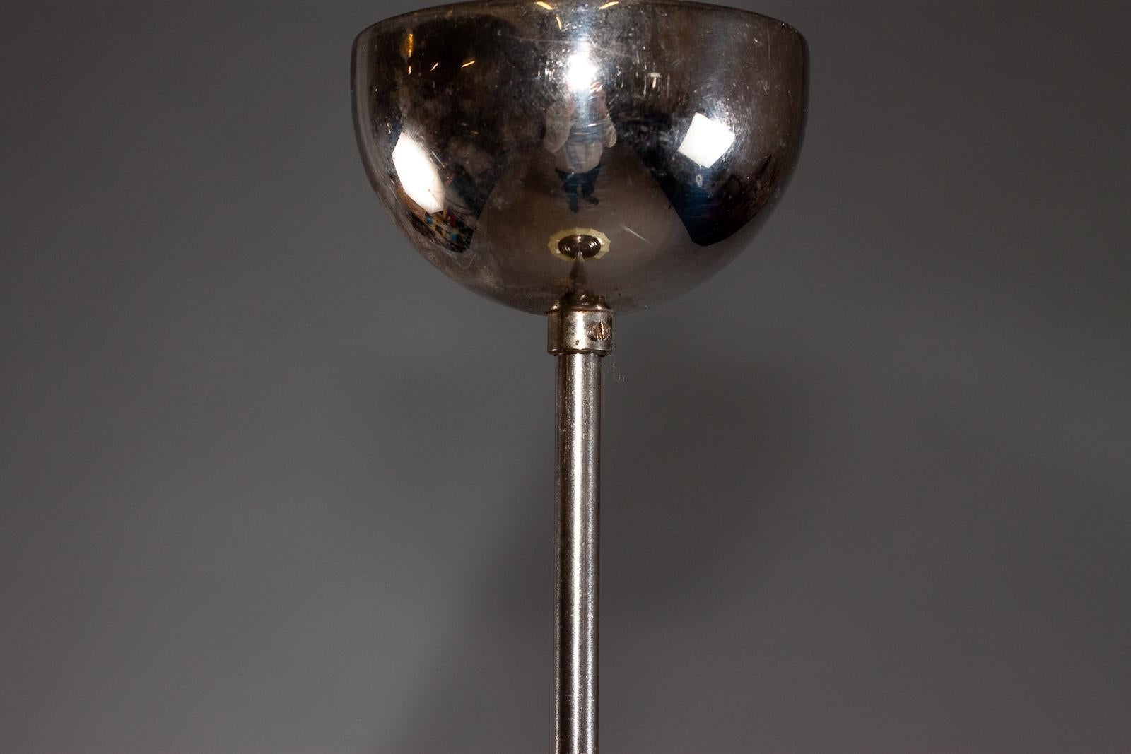 Vetro opalino Idman Oy, lampada da soffitto in vetro opalino a coste del 1930 in vendita