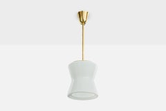 Idman, Pendant Light, Brass, Glass, Finland, 1950s
