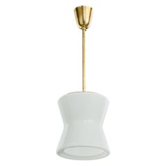 Idman, Pendant Light, Brass, Glass, Finland, 1950s