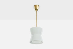 Idman, Pendant Light, Brass, Glass, Finland, 1950s