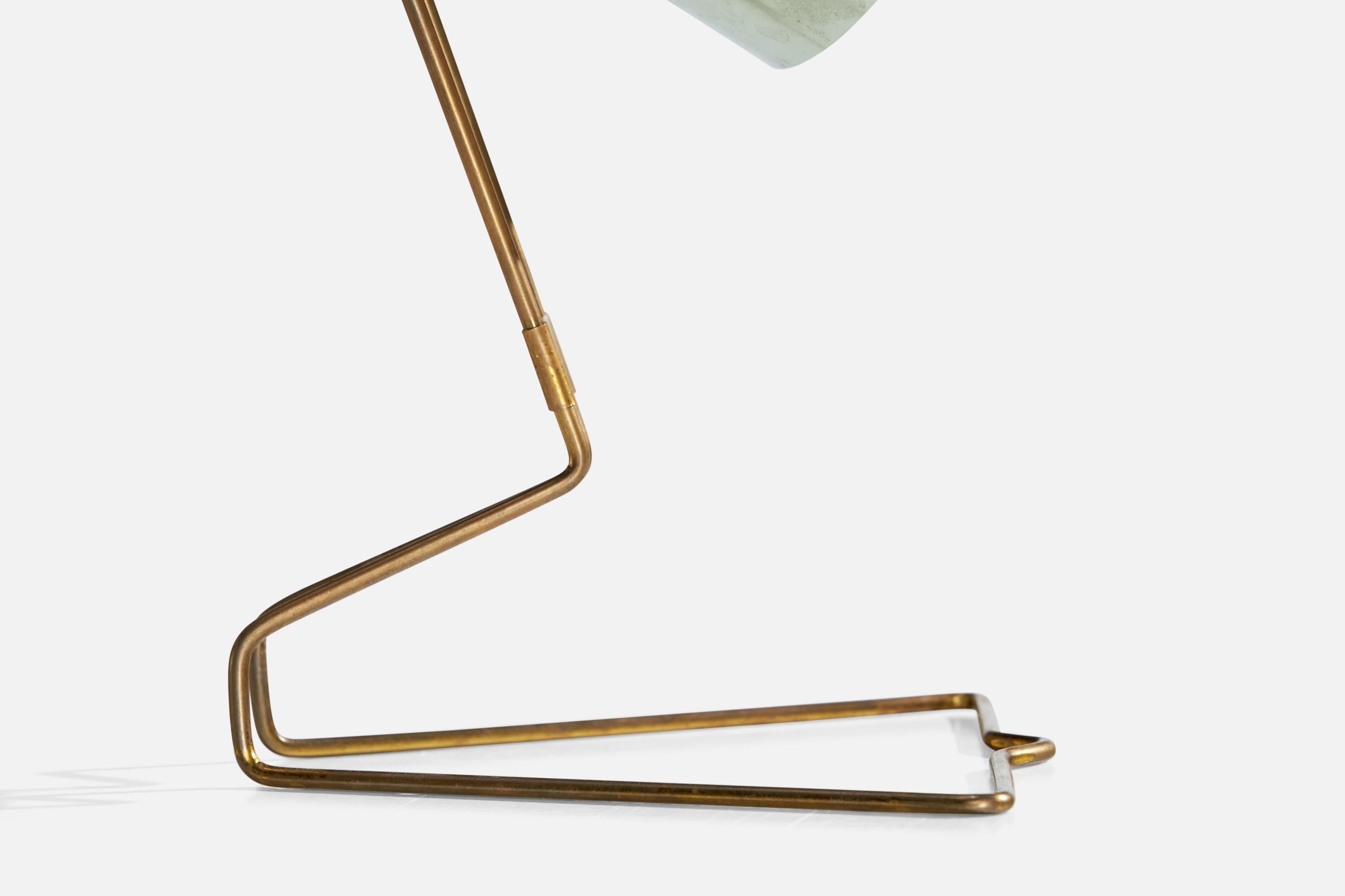Idman, Table Lamp, Brass, Aluminum, Finland, 1950s For Sale 1