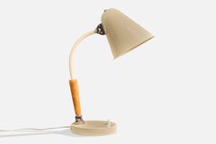 Idman, lampe de table, métal, bois, Finlande, années 1950