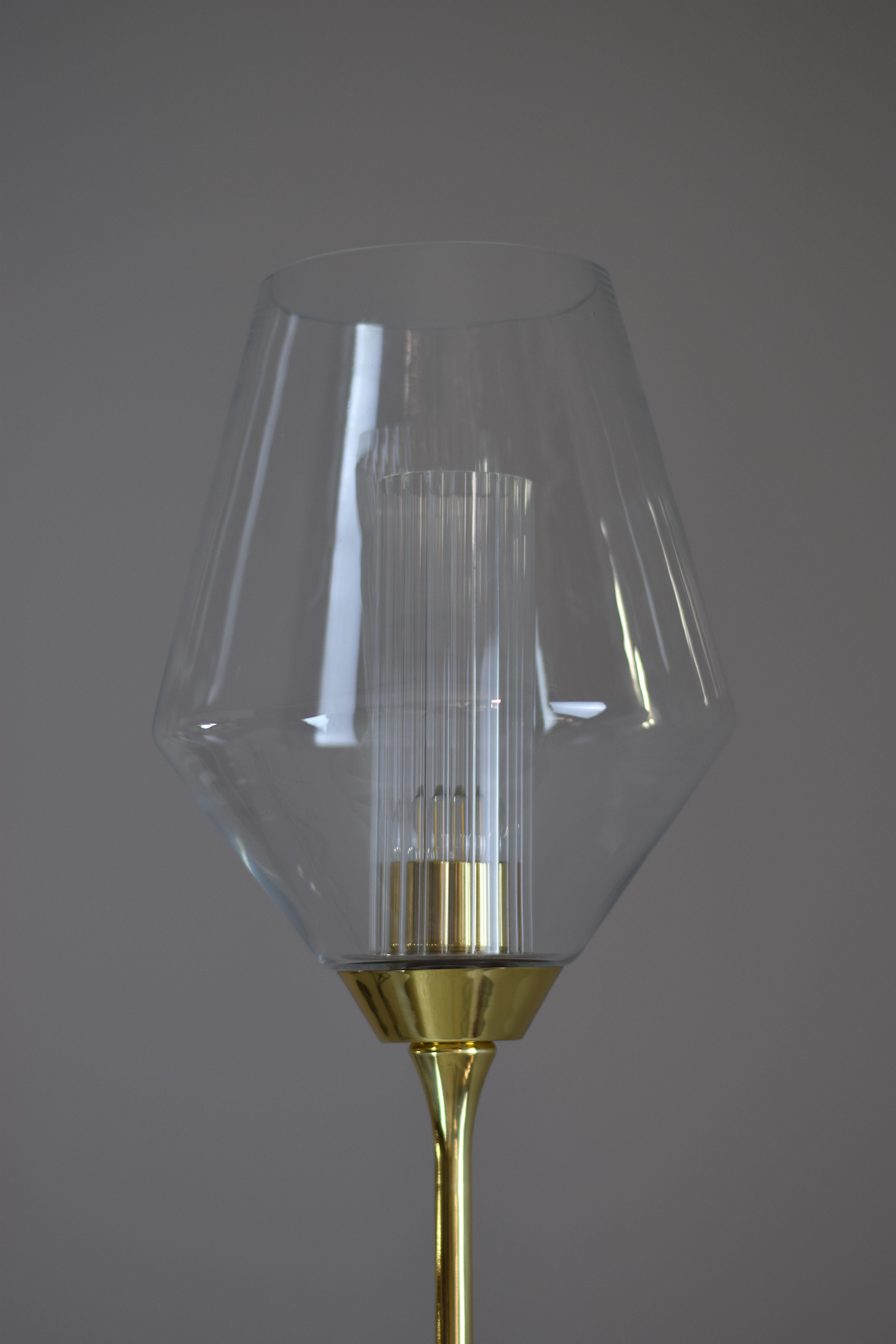 Modern Ido-F1o Marble Base Brass and Glass Floor Lamp