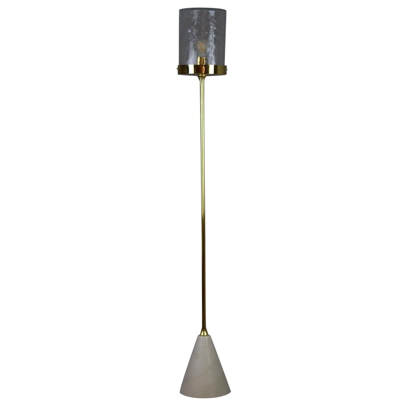 Ido-F4 Brass Floor Lamp with Marble Base